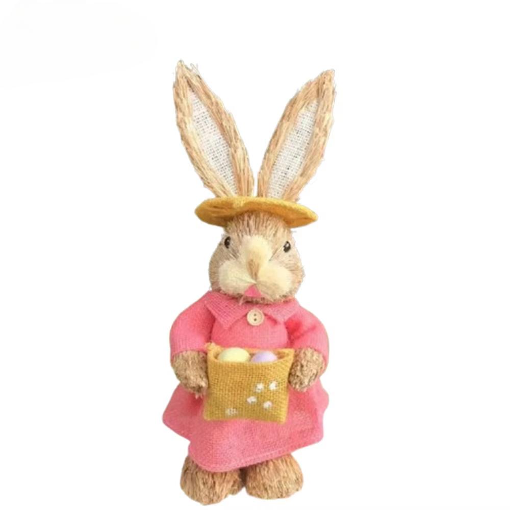 

1/2Pcs Rustic Home Decoration Party Tabletop Decorations Craft Decorations Easter Cute Straw Bunny Decorations 35cm