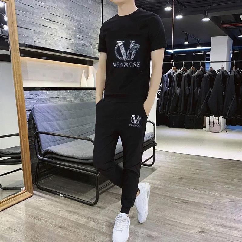 Abito da stampa estivo da uomo Casual Loose Sports Suit T-shirt a maniche  corte + Pantaloni Abito a due pezzi acquista in modo economico — spedizione  gratuita, recensioni reali con foto — Joom
