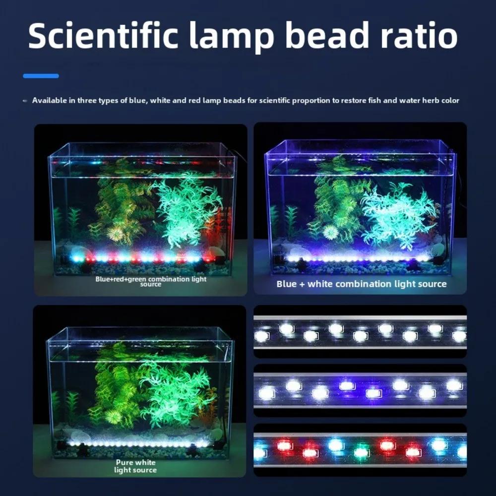 Pflanzenwachstumslicht Aquarium LED-Licht Wasserdicht Fischbeckenlicht 18-48CM Unterwasser-Aquarien Dekor Beleuchtung 90-260V 5730 Chip