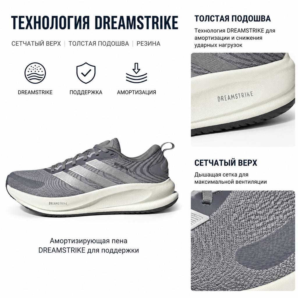 adidas Supernova Ease 2 Bequeme Stützende Laufschuhe Herrenschuhe Grau JQ4252