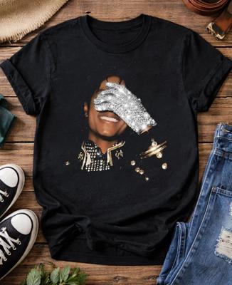 Camiseta Gráfica Retro King Of Pop Michael Trendy Jackson Personalizada Unissex