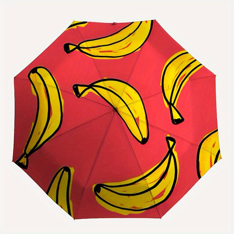 

1pc Banana Pattern Folding Umbrella , 8 Ribs Casual Durable Lightweight Portable Travelling Umbrella For Men & Women yy250728079