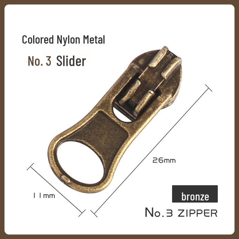 Nylon- und Metall-Reißverschlussanhänger für Jacken und Taschen (Nein. 3 & Nein. 5)