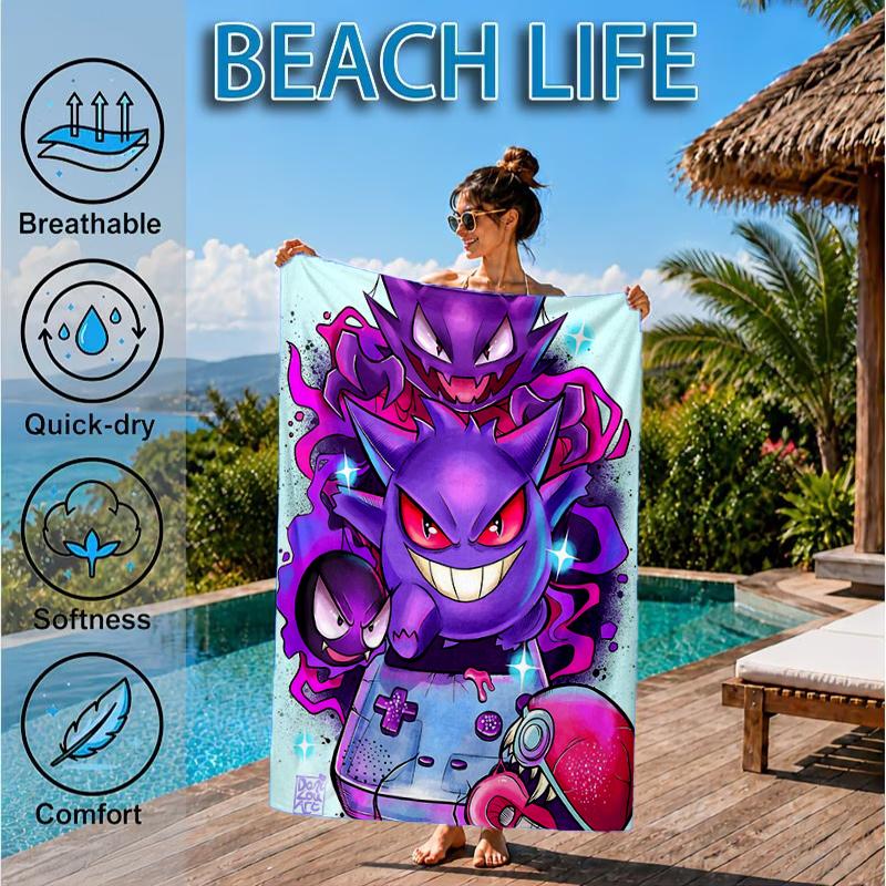 Ghost Haunting Glow Beach Towel, Microfiber Beach Towel, Perfect For Pool, Beach, Travel, Home Decor Beach Party Fan gifts