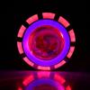 Motorcycle LED Headlight Projector Lens Dual Angel & Devil Eye Round BlueRed