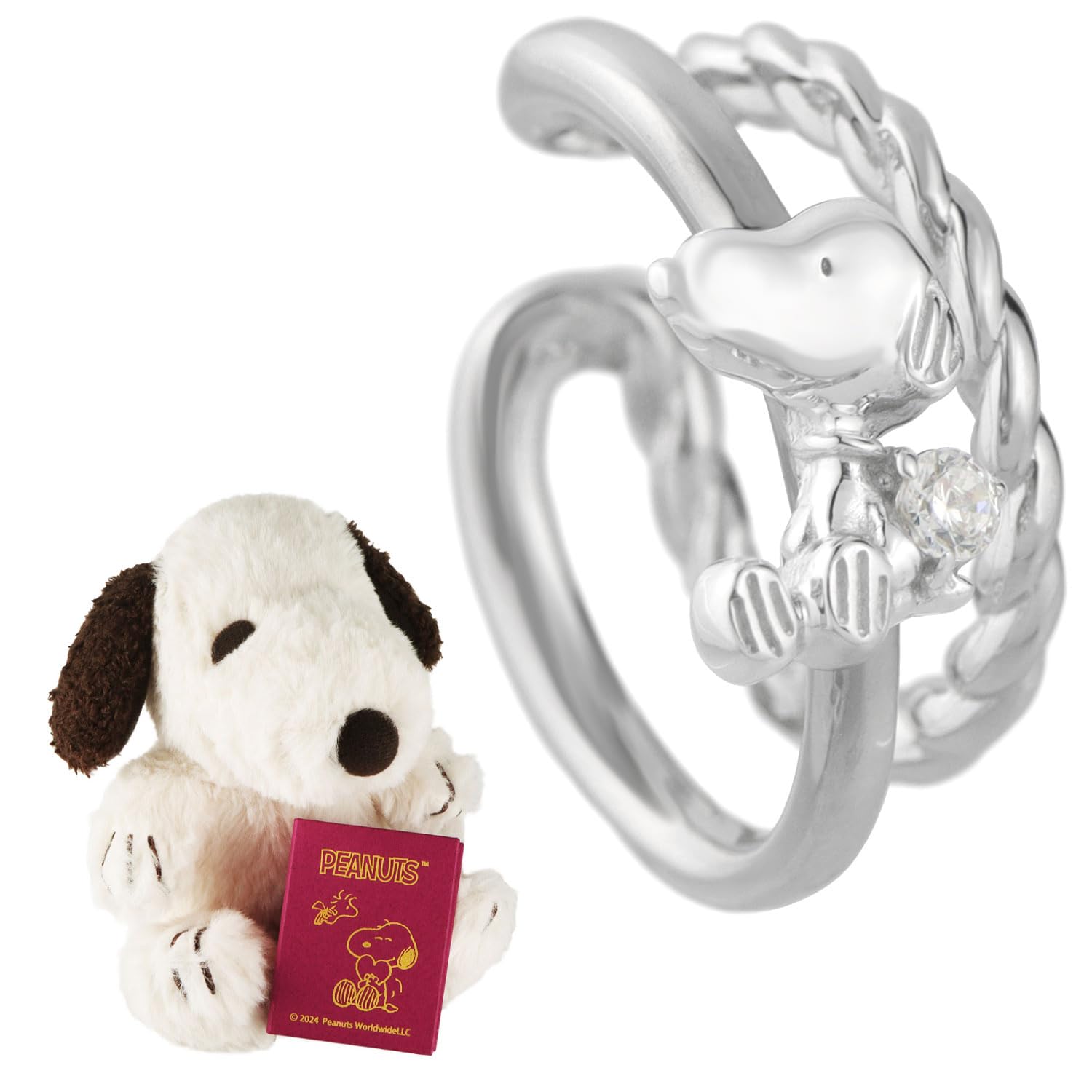 

Snoopy Ear Cuff it into a stuffed toy 2 consecutive winds 1P Single ear Silver 925 Official PEANUTS Goods Character [Shinjuku Ginnokura] (Make set)