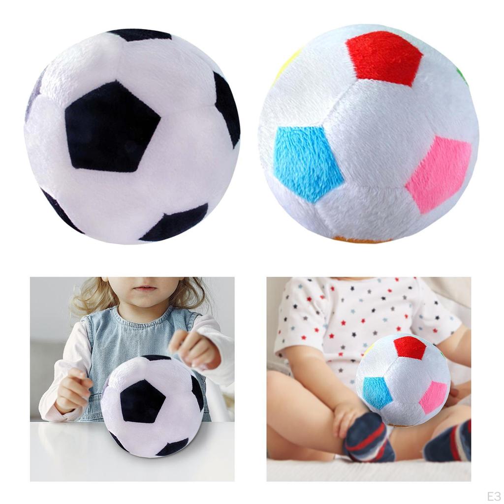 Football Toy 17cm Ball Toys Pillow, Soft Soccer Rattle Stuffed for Gift Kids Boys Girls