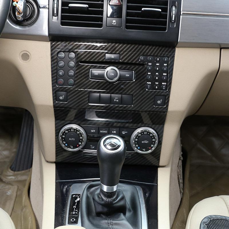 For Mercedes Benz GLK X204 2008-2015 ABS Carbon Fiber Car Center Console Decorative Panel Sticker Car Interior Accessories