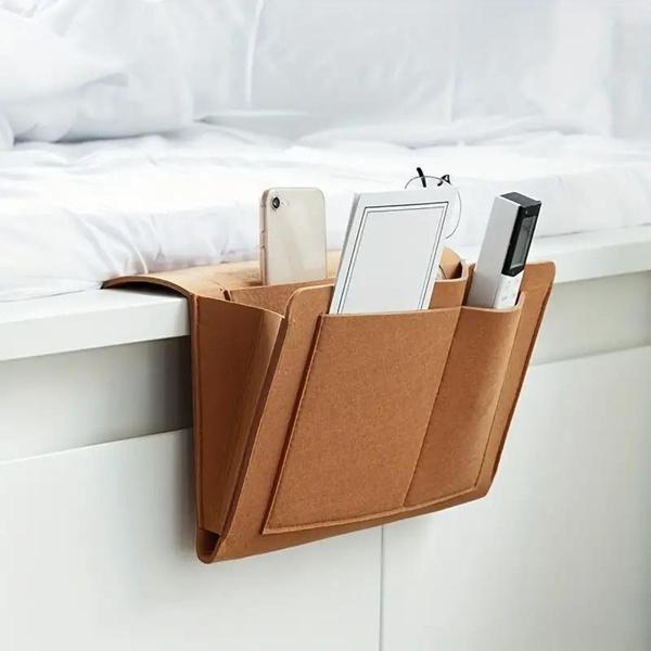 Bolsa de Armazenamento Suspensa de Cabeceira Bolsa de Armazenamento para Celular Controle Remoto Lenços Bolsa Suspensa para Armazenamento de Livros de Cabeceira Bolsa de Armazenamento para Diversos Itens Artigos Domésticos