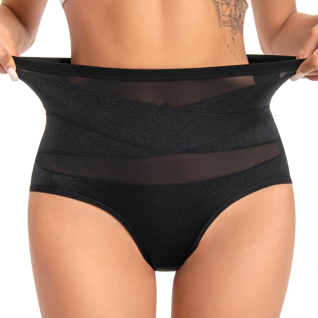 Women's High Waisted Underwear Slimming Shapewear Full Coverage Compression Briefs Postpartum Tummy Control Panties Waist Trainer Body Shaper