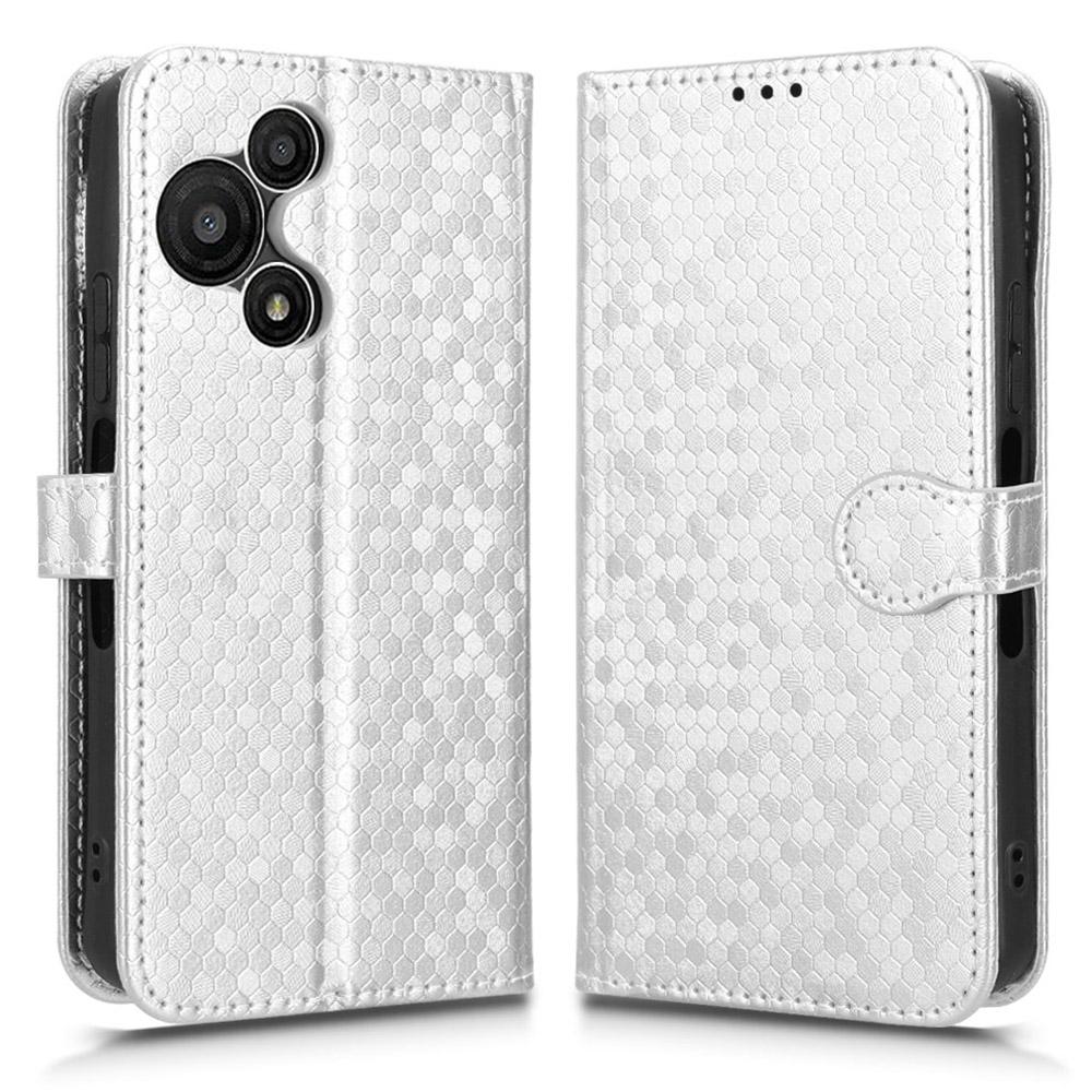 For TCL 60 SE NxtPaper 5G Wallet Case Dot Pattern Imprint PU Leather Phone Cover with Wrist Strap