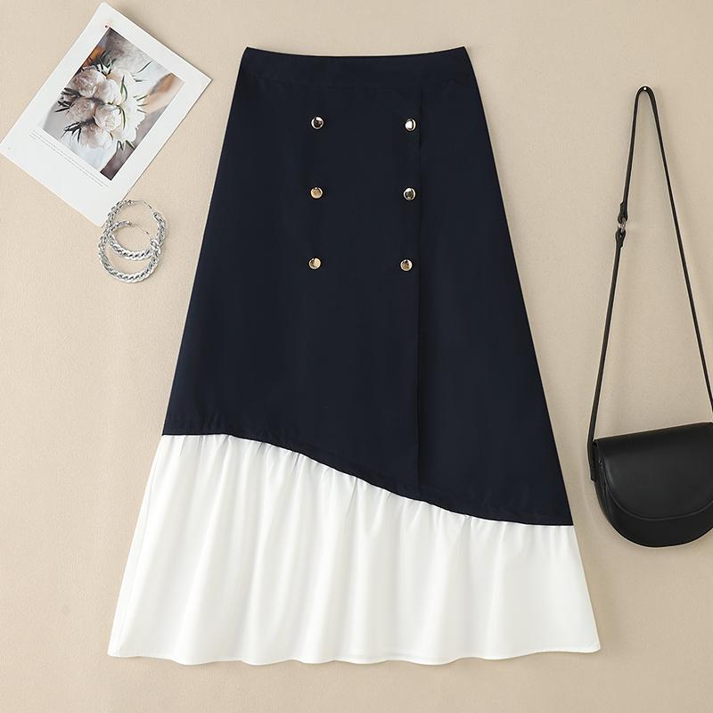 

ZANZEA Женские летние повседневные элегантные юбки в стиле пэчворк S тёмно-синий