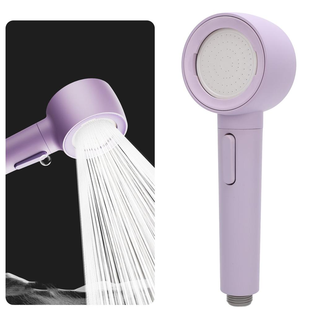 Filtered Shower Head Pressure Adjustable Multi Flowing Modes Anti Plugging Rain Showerhead Violet