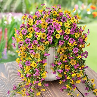 1Pc/2Pcs Exquisite Lifelike Silk Daisy Hanging Flowers for Outdoors Artificial Plants Orchid Flower