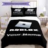 Roblox Personalized Name Bed CoverBed Design for Study room Soft Bedding Bedroom Decor Birthday/Christmas Gift Idea
