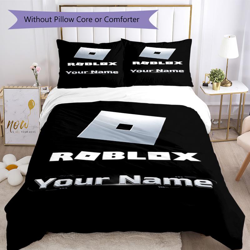 Roblox Personalized Name Bed CoverBed Design for Study room Soft Bedding Bedroom Decor Birthday/Christmas Gift Idea