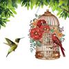 Acrylic Diamond Art Hanging Pendant Flower Birdcage Single-Sided 5D DIY Diamond Painting Dots Pendant for Home Wall Decor