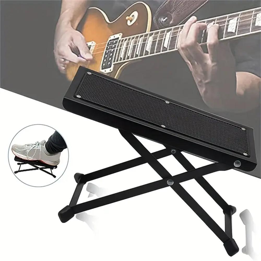 Folding Foot Rest 4-Height Adjustable Pedal Footrest Stand for Beauty Salons Home Pedicures Toe Nail Tool and Guitar Pedal Stool