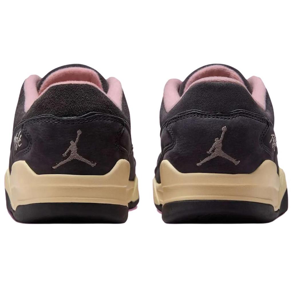 Jordan FLIGHT COURT Anti Slip Wear Resistant Low Top Vintage Basketball Shoes Men's Black Pink  HF3255-012