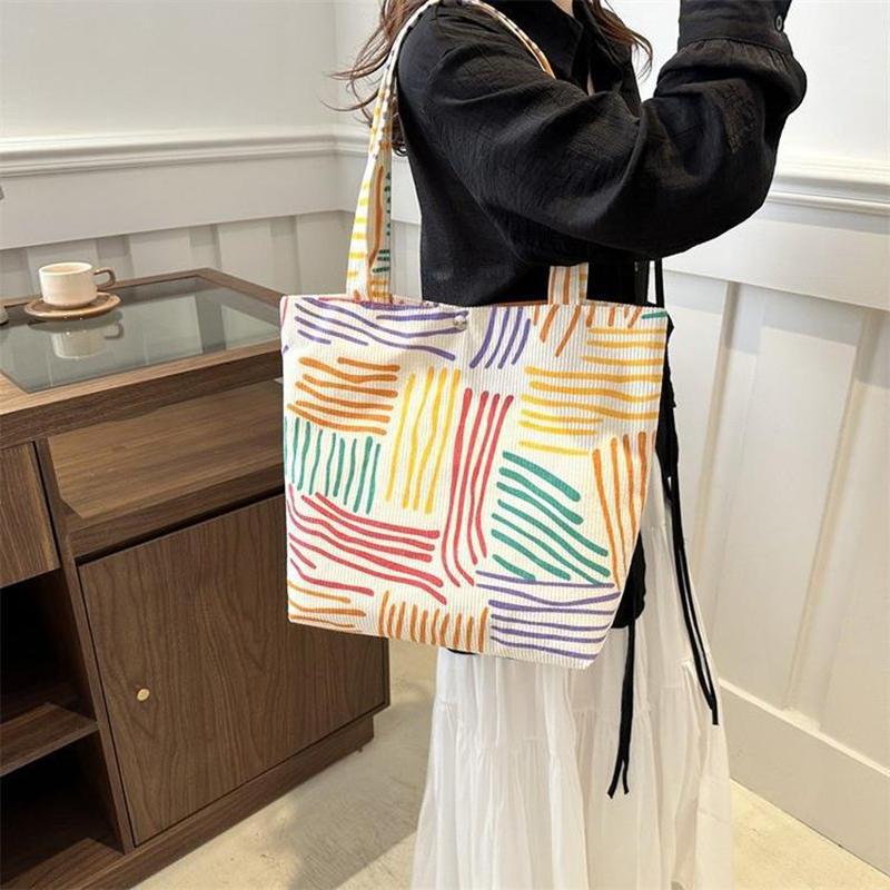 Yogodlns Velkokapacitní kabelka Luxusní značkové kabelky pro ženy Plátěná značková taška přes rameno Dámské tašky Stripe Shopper