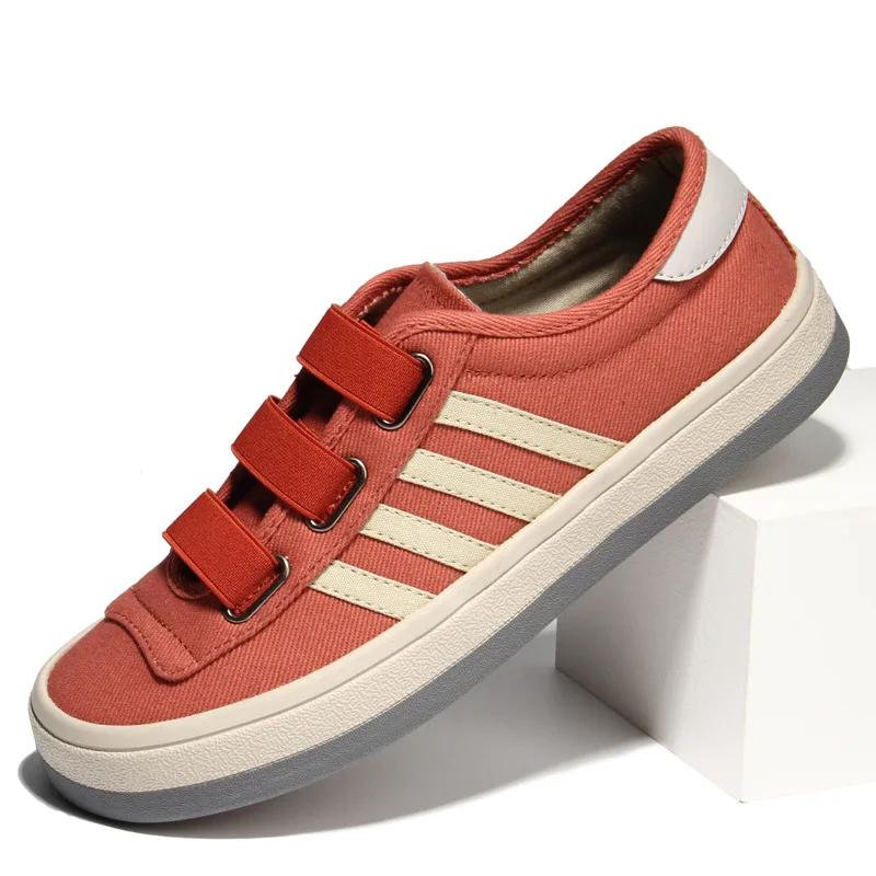 Elastic Band Canvas Men's Vulcanized Shoes Brand New Joker Simple Loafers Lazy Wear-resisting Trend Designer Flats