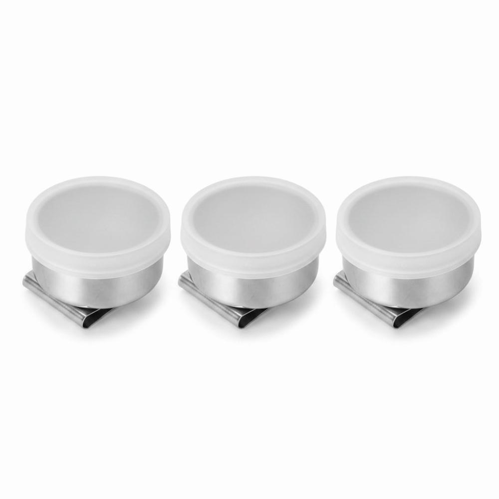 3pcs With Cover Oil Paint Palette Cup Stainless Steel Artist Paint Cup Brush Cleaning