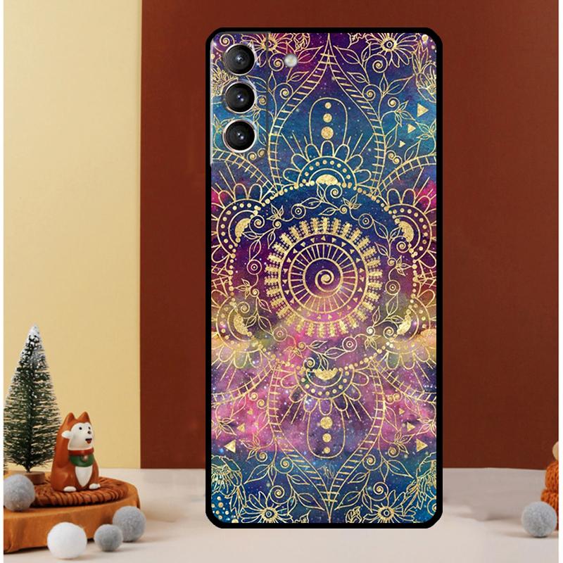 Elegant Mandala Floral Design Case For Samsung Galaxy S23 S24 Ultra S8 S9 S10 S22 Plus Note 10 20 Ultra S20 S21 FE Cover