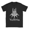 YoRHa 2B Anime Spil Fans Kunst T-shirts til Unisex Vintage Ren Bomuld T-shirts Rund Hals Kortærmet T-shirt Gaveidé Tøj