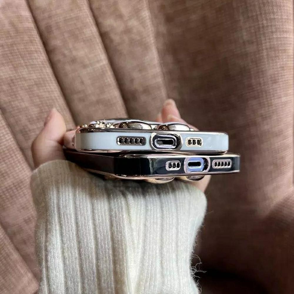 Voor iPhone 12 Pro Hoes Elektroplating Zachte TPU Telefoonhoes Astronaut Verborgen Standaard