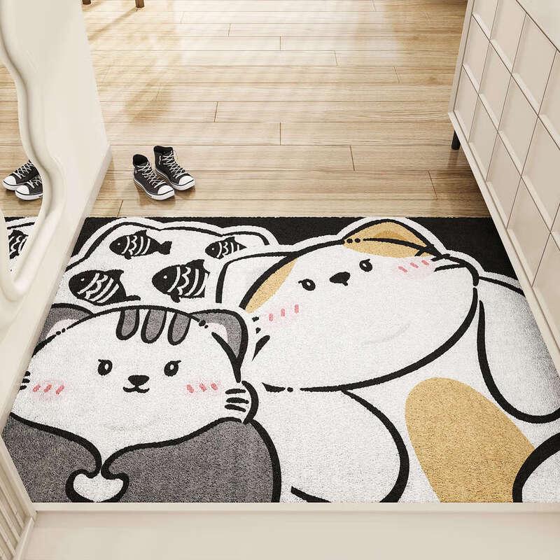 Cartoon Animal Design Anti-slip Front Door Mat - Dirt-resistant Entrance Hall Carpet