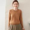 Women's Cashmere Knit Round Neck Long Sleeve Base Layer Sweater - Versatile, Thick, Loose Fit, Autumn/Winter Style