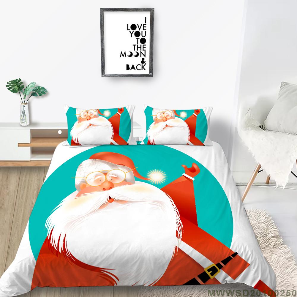 Christmas Home Bedding Set Deluxe Quilt Cover Pillow Case Home Bedding Set AU/EU/US Full Size Single/Double Bed