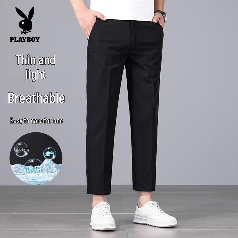 

PLAYBOY Men s Slim Fit Ankle-Length Chinos 36