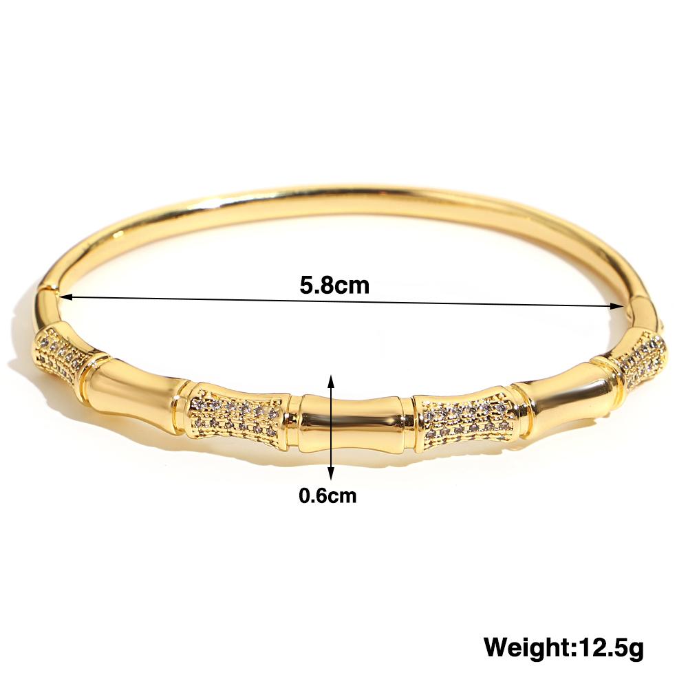 Greatera Trendy Gold Plated 316L Stainless Steel Bangles Bracelets for Women Delicate Cubic Zirconia Bracelet Party Jewelry