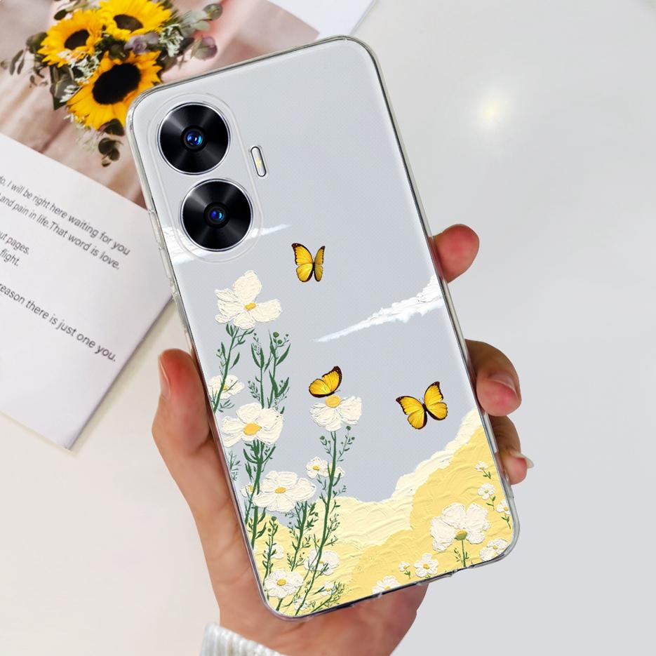 For Realme C55 4G Case RMX3710 Colorful Painted Cover Soft Slim Fundas Phone Case For Realme C55 C55 RealmeC55 Back Cover Bumper