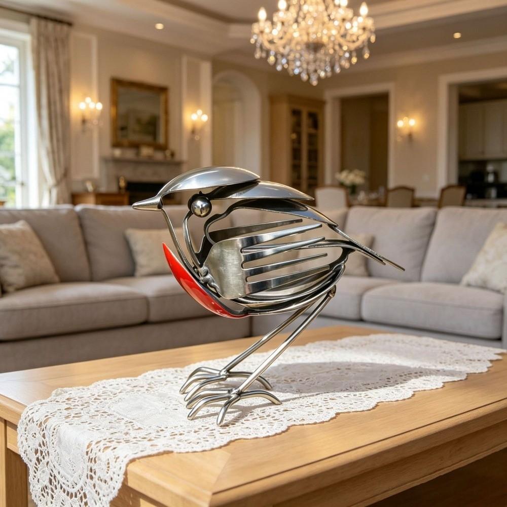 Handmade Scrap Metal Bird Statue Eco-friendly Recycled Bird Ornament Bird Art Figurine  Home Decor