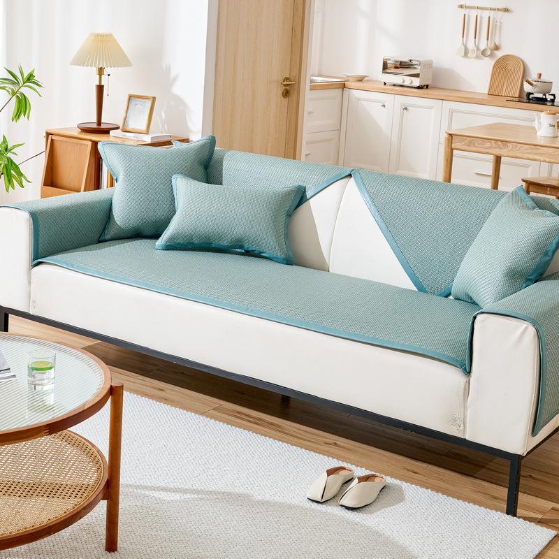 Kanepe Minderi Yaz Serin Buz İpek PE Rattan Mat Hafif Lüks Kanepe Örtüsü Yüksek Dereceli Yaz Mat Minderi