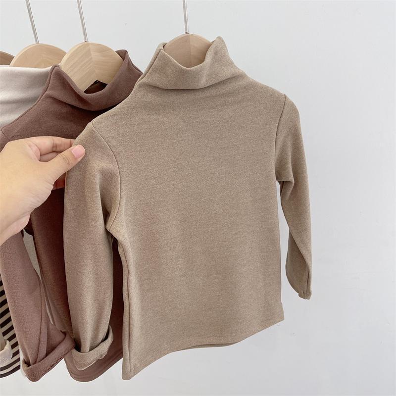 Unisex Striped Thermal Fleece Long-Sleeve T-Shirt for Kids