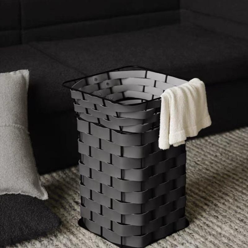 Portable Dirty Laundry Basket Large Clothes Storage Basket for Bedroom Multifunction Organizer Baskets Leather Laundry Container
