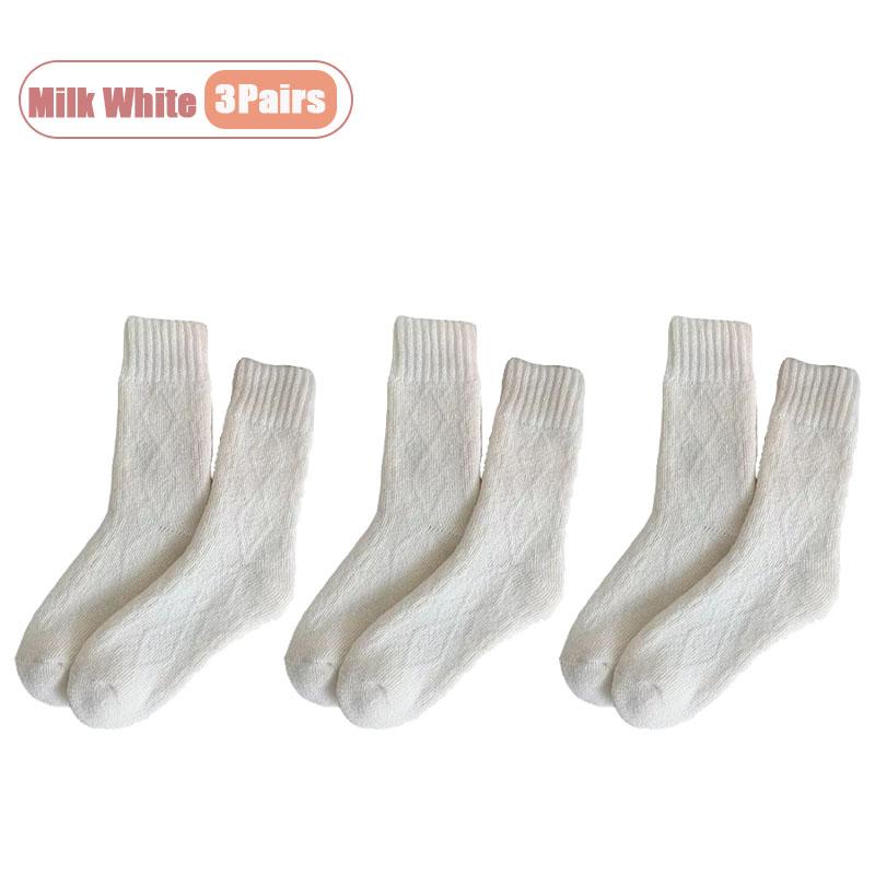1-10Pairs Winter Plush Socks Women Thick Mid Calf Heating Thermal Long Socks Fall Cold Weather Maternity Postpartum Warm Sock
