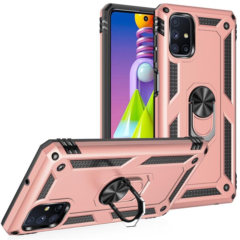 Dla Samsung Galaxy M51 M32 M02 M21 2021 Samochodowe Magnetyczne Etui na Telefon z Pierścieniem i Podstawką Tylna Pokrywa dla M31 M21 M01 M12