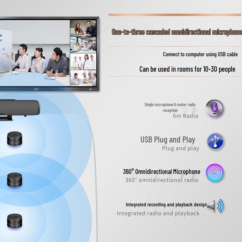 YSX Wireless Video Conference Microphone & Speaker System (CN Version)