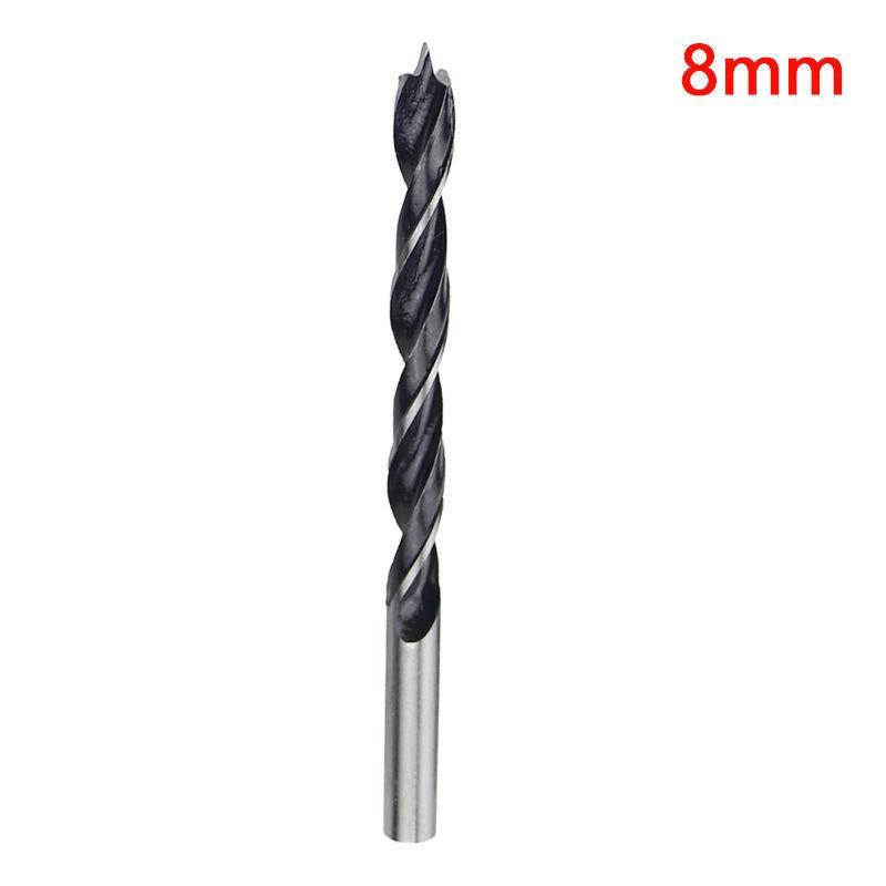 Woodworking Twist Drill Bit Set: 2-12mm Three-Point Bits W/ Depth Stop for Wood Board Hole Drilling