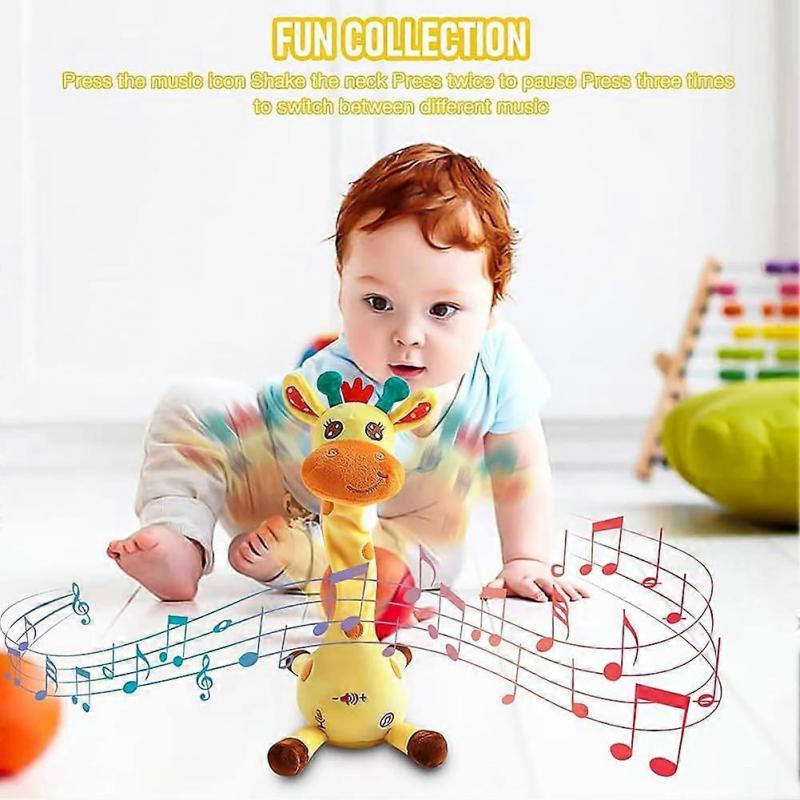 Musical Giraffes Plush Toy - Interactive Swinging, Talking, and Light-Up Soft Toy for Babies, Toddlers, Boys, and Girls, Perfect Gift