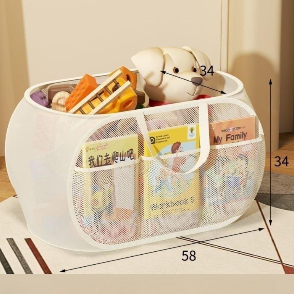 with Handle Doll Storage Basket Sub Block Design Stuffed Toys Organizer  Household Use