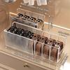 Transparent Belt Storage Box with Removable Partition Large Capacity Socks Organizer Detachable Household Belt Holder