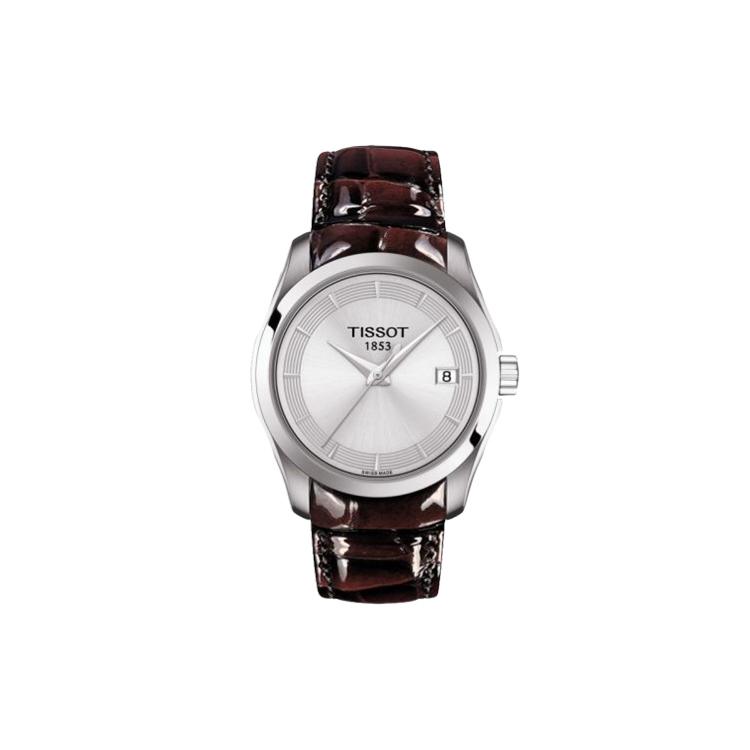 

TISSOT Kutu Collection Quartz Movement Women s Watch 32mm Silver Dial Stainless Steel Case Leather Strap T035.210.16.031.03 Silver Dial