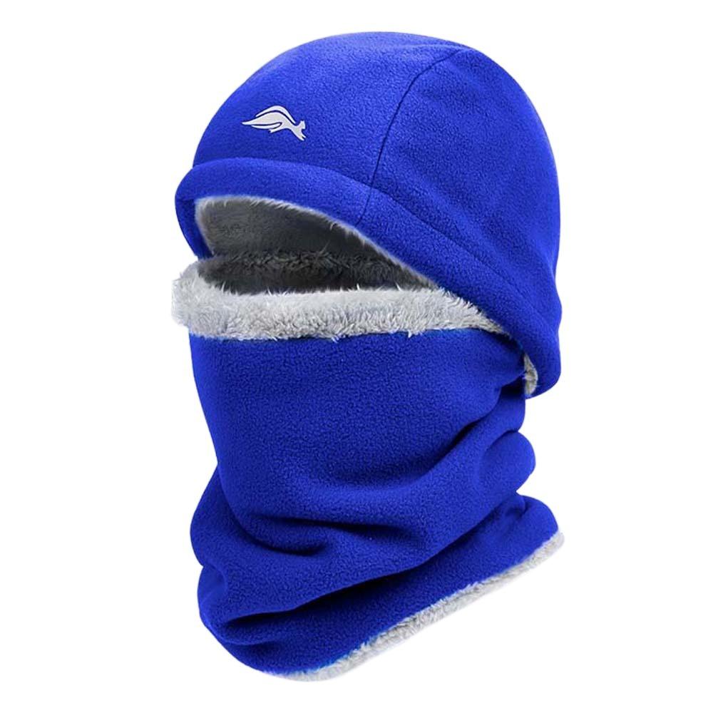 

Detachable Hooded Neck Cap Solid Color Compact Scarf Personality Beanie Hat Gifts синий