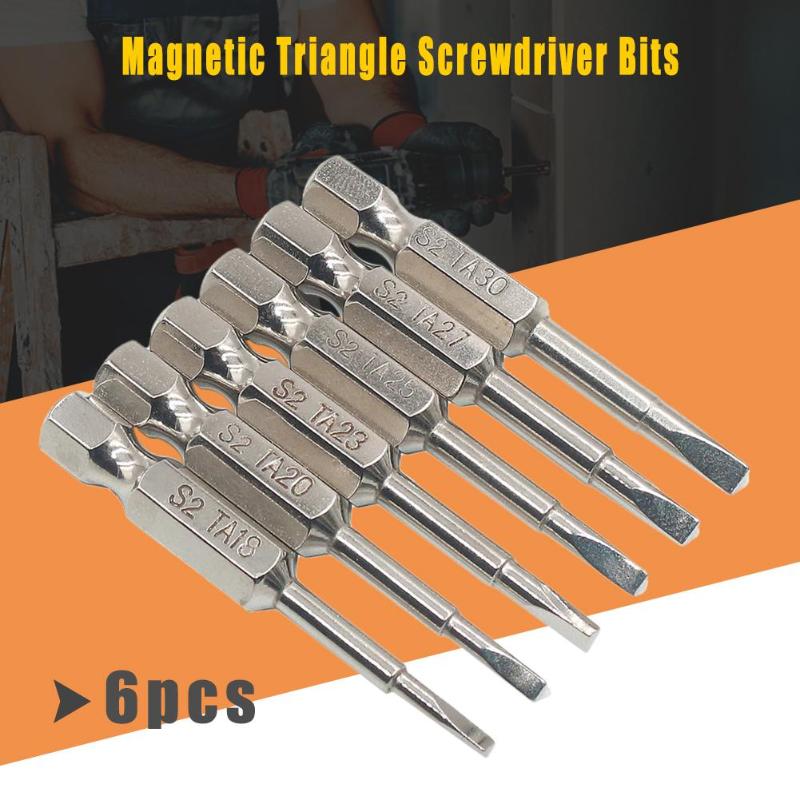 6/12pcs Magnetic Triangle Screwdriver Bits S2 Steel 1/4 inch Hex Shank Screwdriver Bit Set DIY Hand Tools