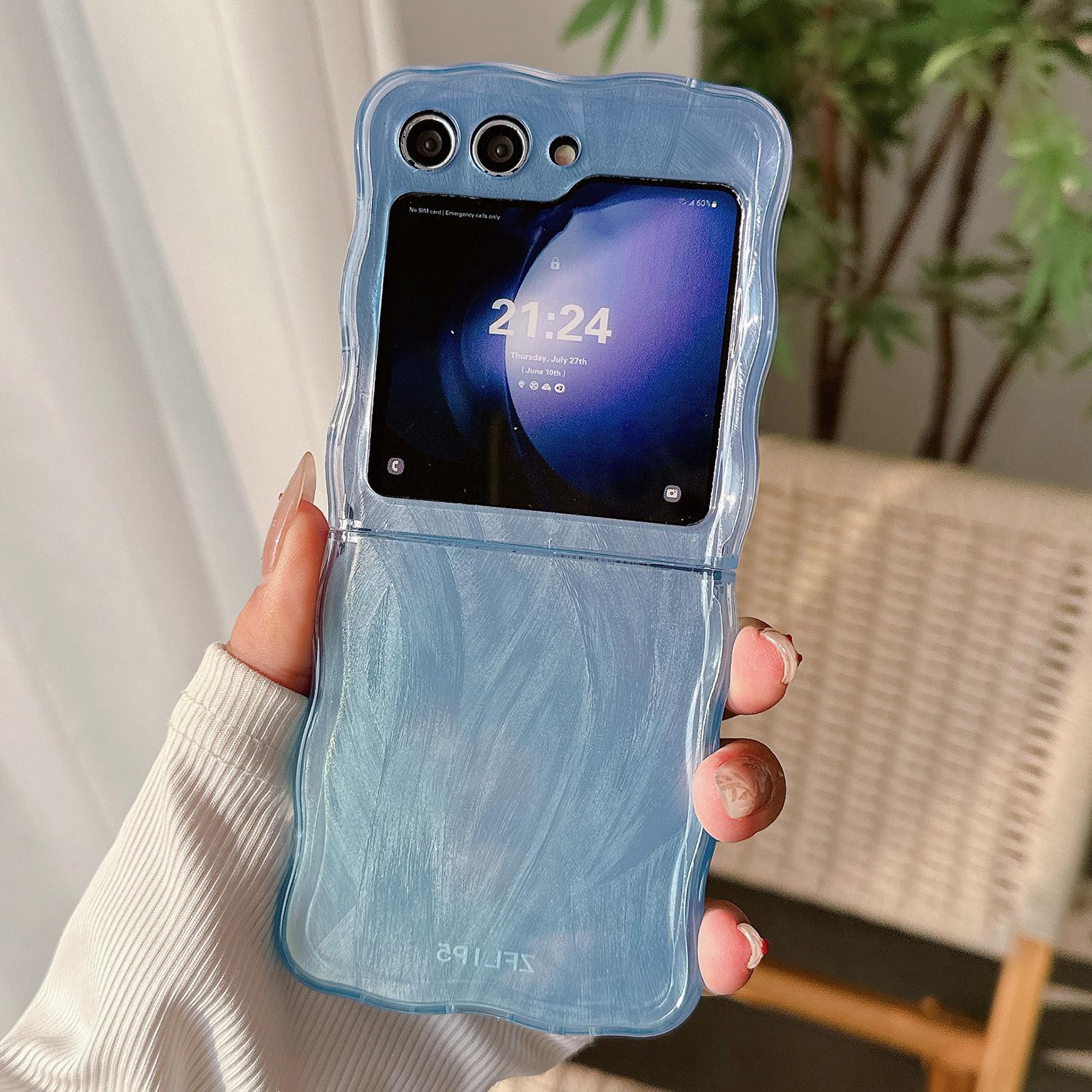 

Для Samsung Galaxy Z Flip5 5G Чехол Градиентная Поверхность Жесткий ПК Чехол для Телефона Blue